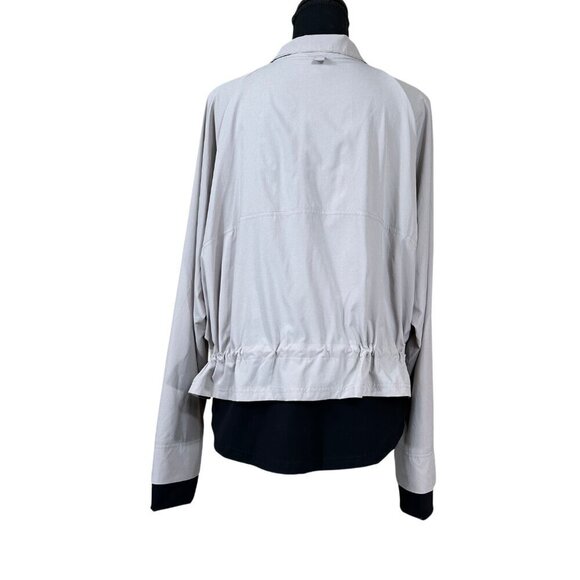 FLX Convertible Tan Black Peplum Hem Full Zip Athleticwear Jacket Size XL - Picture 3 of 12